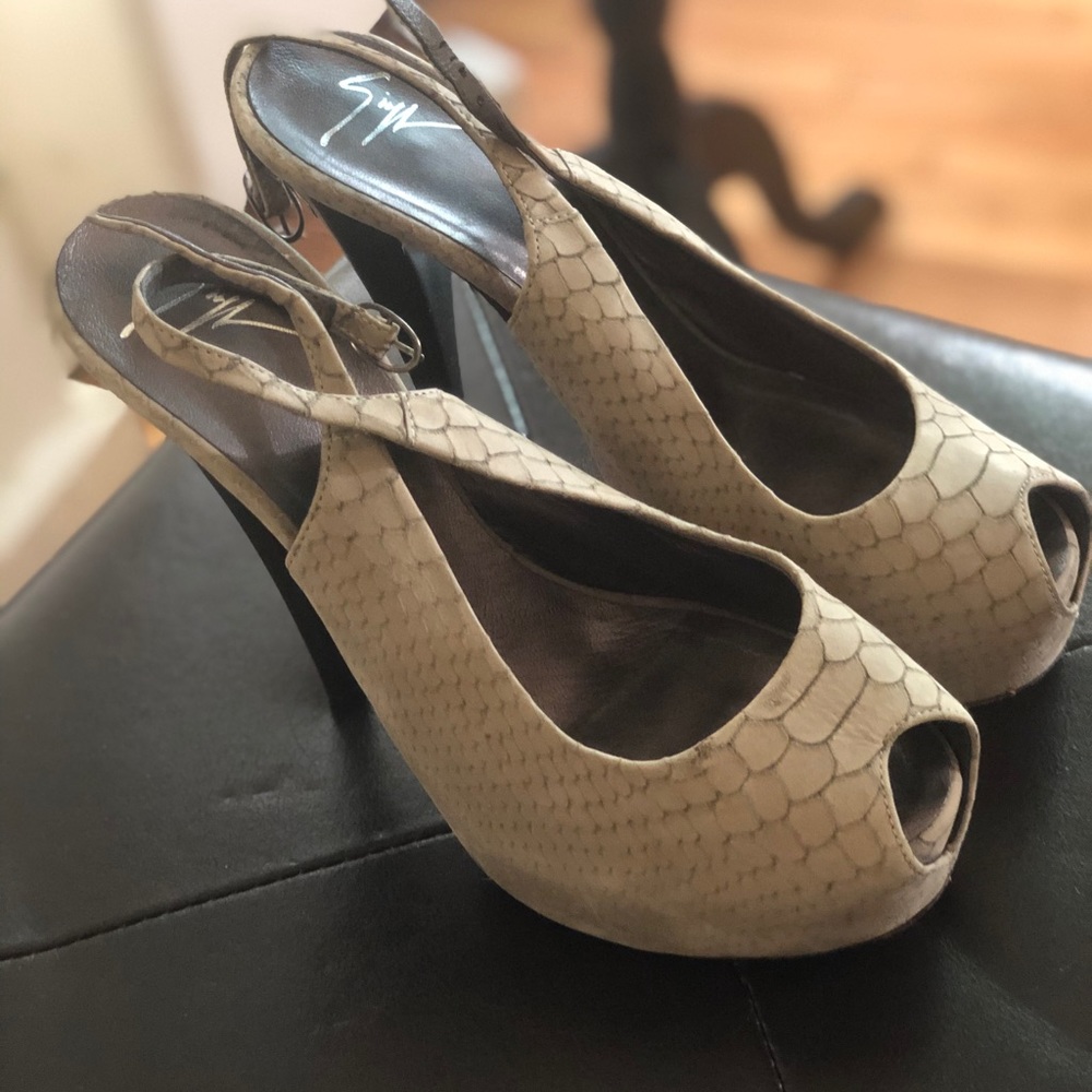 Giuseppe Zanotti Python Embossed Leather Heels - image 2